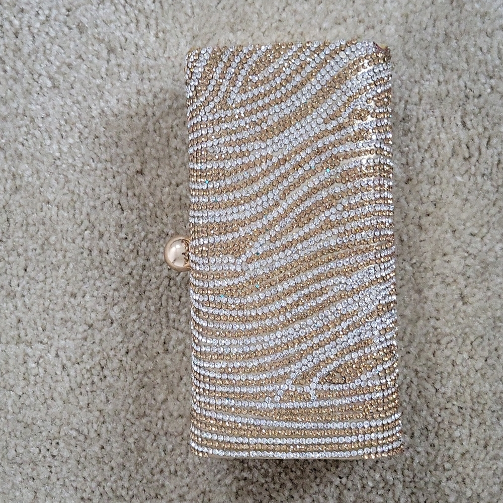 Evening handbag with silver and gold
